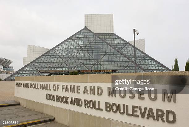 The Rock and Roll Hall of Fame Museum building, designed by architect by I. M. Pei, is seen in this 2009 Cleveland, Ohio, early morning city...