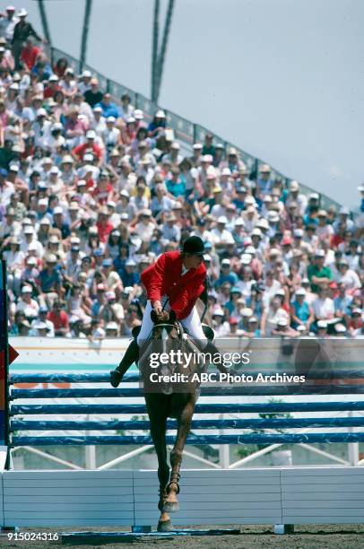 Axel Verlooy, Equestrian team jumping competition, Santa Anita Park, at the 1984 Summer Olympics, August 7, 1984.