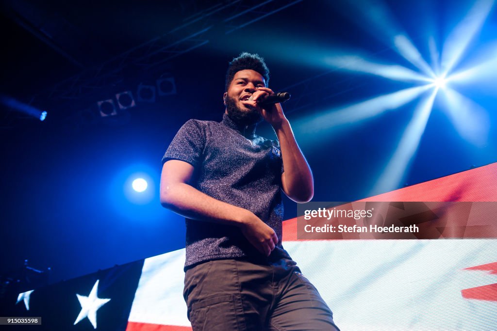 Khalid R Singer Khalid performs live on stage during a concert at Huxleys Neue ...