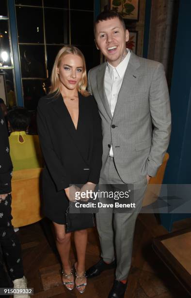 Fae Williams and Professor Green attend the InStyle EE Rising Star Party at Granary Square on February 6, 2018 in London, England.