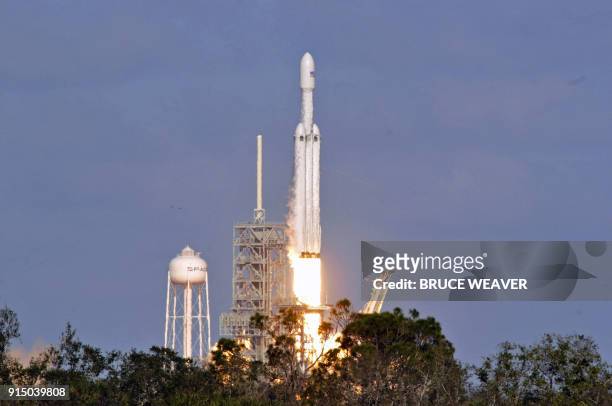 The SpaceX Falcon Heavy launches from Pad 39A at the Kennedy Space Center in Florida, on February 6 on its demonstration mission. The world's most...