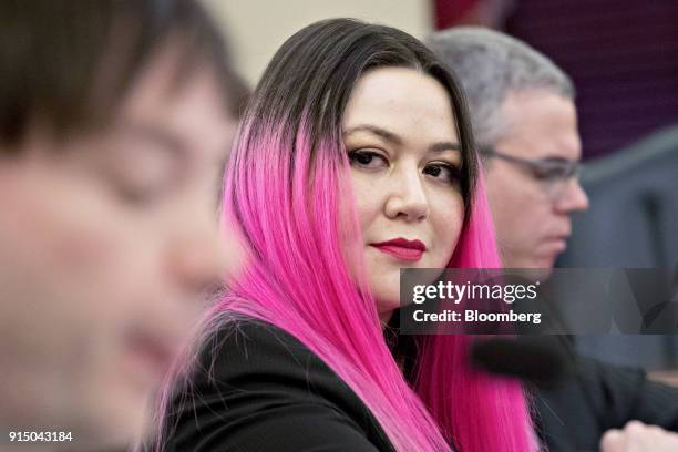 Katie Moussouris, chief executive officer of Luta Security Inc., listens during a Senate Commerce, Science and Transportation Subcommittee hearing in...