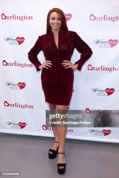 Jillian Hervey teams up with WomenHeart for the fight against heart disease in women at Burlington Union Square on February 6, 2018 in New York City.