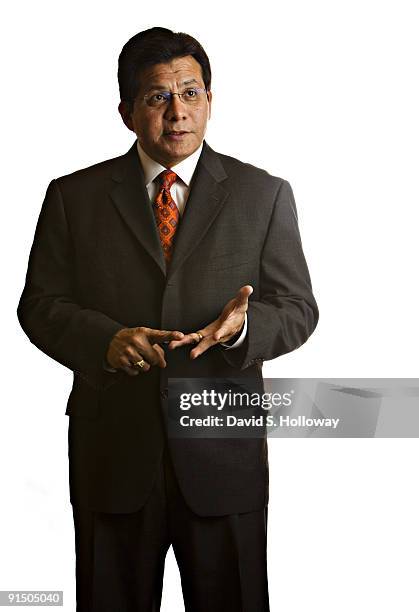 Former Attorney General Alberto Gonzales is photographed on July 29, 2009 at the Ritz Carleton in Tysons Corner, Virginia, outside of Washington, DC.