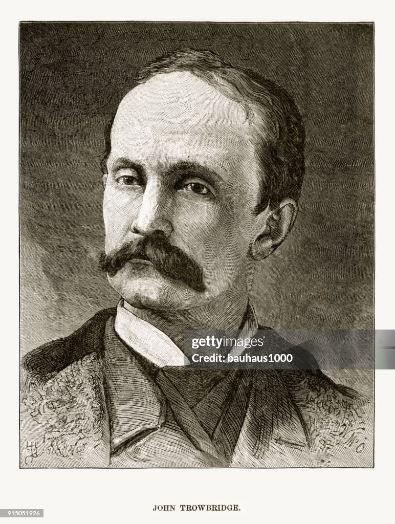 Engraved Portrait of Physics Professor John Trowbridge, Circa 1880