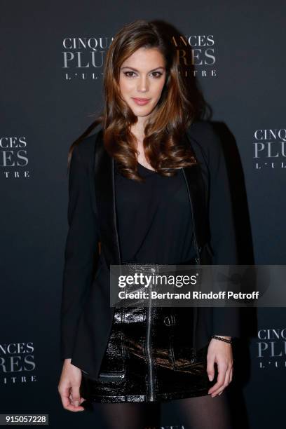 Miss France 2016 and Miss Univers 2016, Iris Mittenaere attends the "Fifty Shades Freed - 50 Nuances Plus Clair" Paris Premiere at Salle Pleyel on...