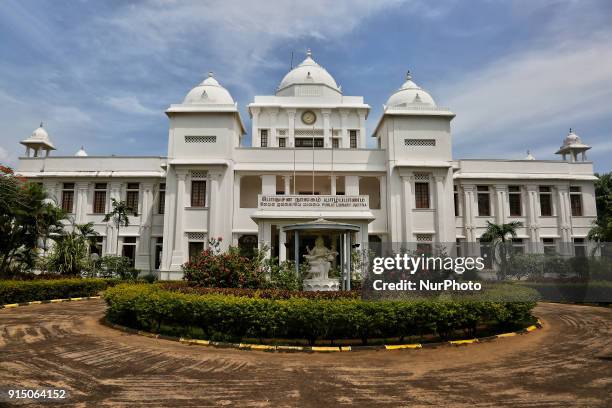 Jaffna Public Library in Jaffna, Sri Lanka. The library is one of Jaffna's most famous landmarks and was built in 1933. The library was burnt in 1981...