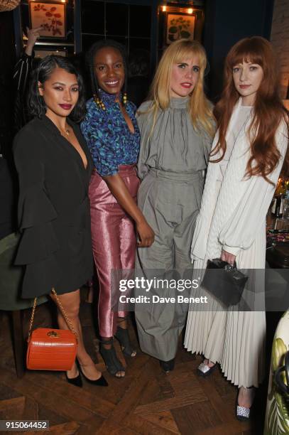 Vanessa White, Shingai Shoniwa, Paloma Faith and Nicola Roberts attend the InStyle EE Rising Star Party at Granary Square on February 6, 2018 in...