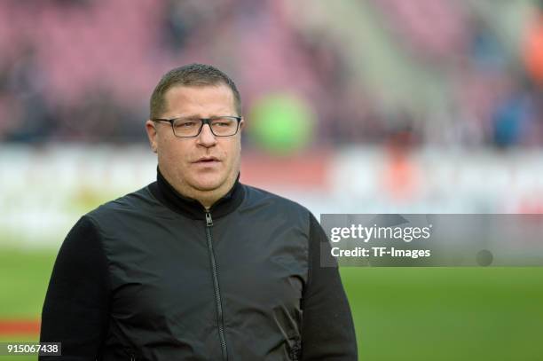 Manager Max Eberl of Moenchengladbach looks on prior to the Bundesliga match between 1. FC Koeln and Borussia Moenchengladbach at RheinEnergieStadion...