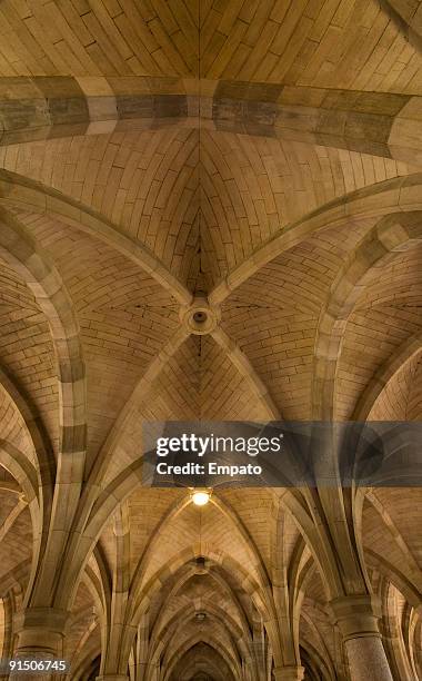 cloisters vertical. - glasgow university stock pictures, royalty-free photos & images