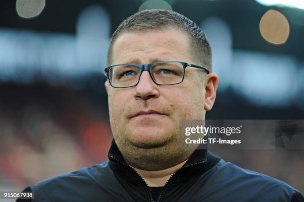 Manager Max Eberl of Moenchengladbach looks on prior to the Bundesliga match between 1. FC Koeln and Borussia Moenchengladbach at RheinEnergieStadion...