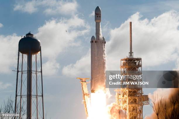 The SpaceX Falcon Heavy launches from Pad 39A at the Kennedy Space Center in Florida, on February 6 on its demonstration mission. The world's most...