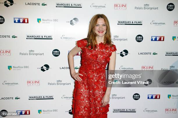 Actress Odile Vuillemin attends "25th Trophees du Film Francais" at Palais Brongniart on February 6, 2018 in Paris, France.