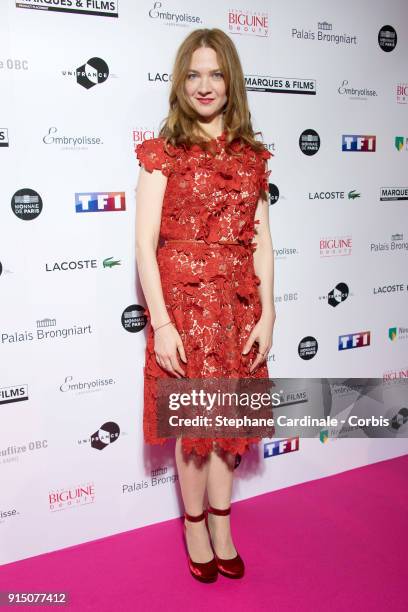 Actress Odile Vuillemin attends the 'Trophees du Film Francais' 25th Ceremony at Palais Brongniart on February 6, 2018 in Paris, France.