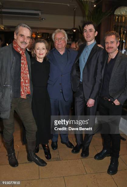Jeremy Irons, Lesley Manville, Sir Richard Eyre, Matthew Beard and Rory Keenan attend the press night after party of "Long Day's Journey Into Night"...