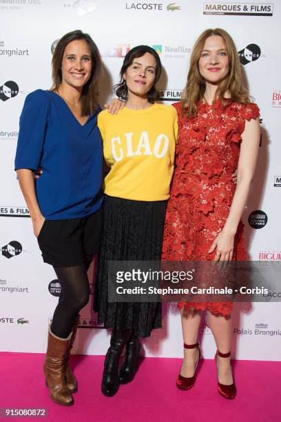 Actress Julie de Bona, Director Lonor Serraille and Actress Odile Vuillemin attend the 'Trophees du Film Francais' 25th Ceremony at Palais Brongniart...