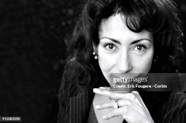 Writer Yasmina Reza poses during a portrait session in Paris, France on .