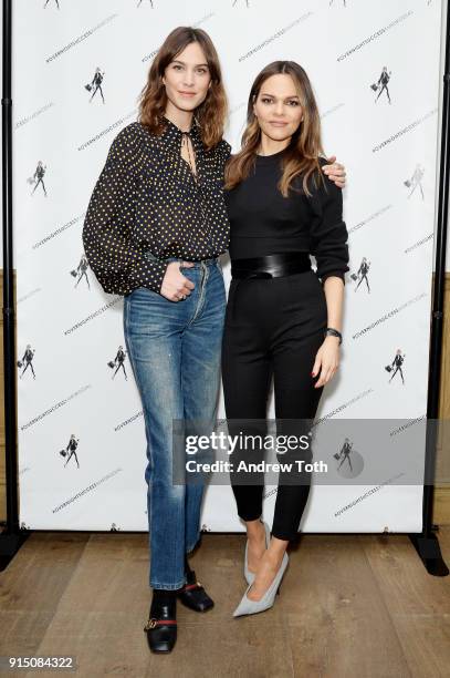 Alexa Chung and Maria Hatzistefanis attend the launch of How To Be An Overnight Success at Crosby Street Hotel on February 6, 2018 in New York City.