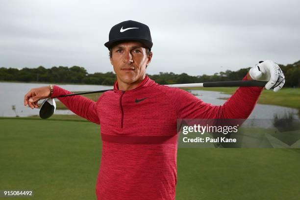 Thorbjorn Olesen of Denmark poses during the pro-am ahead of the World Super 6 at Lake Karrinyup Country Club on February 7, 2018 in Perth, Australia.