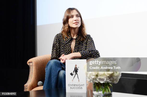 Alexa Chung interviews Maria Hatzistefanis for the launch of How To Be An Overnight Success at Crosby Street Hotel on February 6, 2018 in New York...