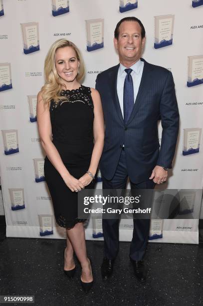 Julia La Roche and Mark Axelowitz attend Bob Roth's "Strength In Stillness: The Power of Transcendental Meditation" book launch party at Joe's Pub on...