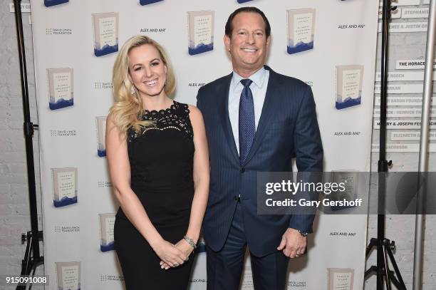 Julia La Roche and Mark Axelowitz attend Bob Roth's "Strength In Stillness: The Power of Transcendental Meditation" book launch party at Joe's Pub on...