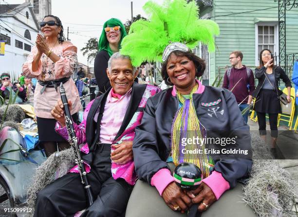 King Charlie Gabriel and Queen Irma Thomas parades through the Treme neighborhood during the Inaugural Krewe du Kanaval on February 6, 2018 in New...