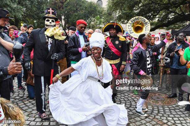 General view of the atmosphere in Congo Square during the Inaugural Krewe du Kanaval on February 6, 2018 in New Orleans, Louisiana.