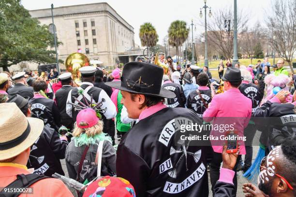Win Butler of Arcade Fire parades through Armstrong Park during the Inaugural Krewe du Kanaval on February 6, 2018 in New Orleans, Louisiana.