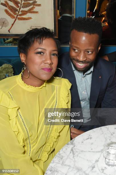 Jade Anouka and Clifford Samuel attend the InStyle EE Rising Star Party at Granary Square on February 6, 2018 in London, England.