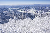 Rime Ice on Winter Mountain Peak
