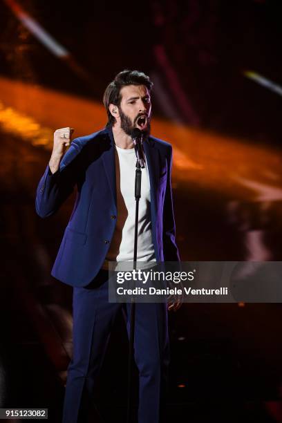 Giovanni Caccamo attends the first night of the 68. Sanremo Music Festival on February 6, 2018 in Sanremo, Italy.