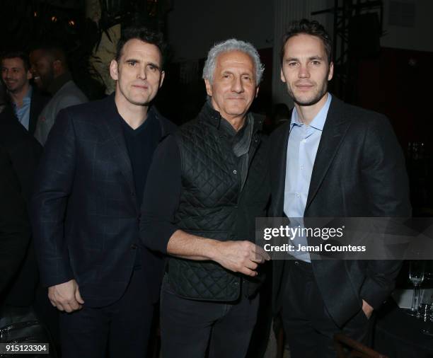 Actor Matt Dillon, designer Joseph Abboud and actor Taylor Kitsch attend the Joseph Abboud Men's Fashion Show during New York Fashion Week Mens' at...