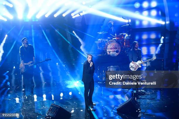 Le vibrazioni attend the first night of the 68. Sanremo Music Festival on February 6, 2018 in Sanremo, Italy.