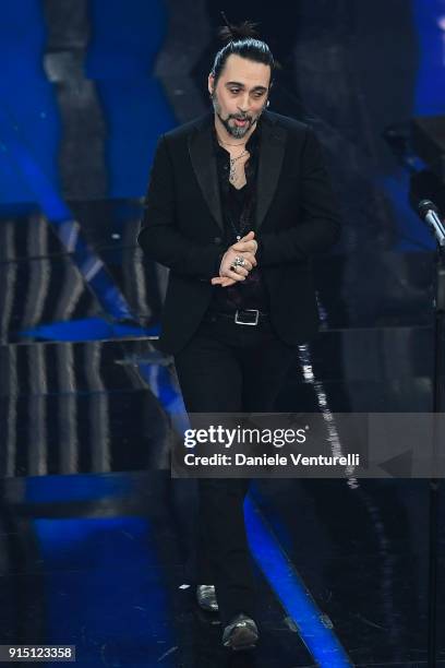 Francesco Sarcina attends the first night of the 68. Sanremo Music Festival on February 6, 2018 in Sanremo, Italy.