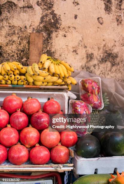 streetside fruit stand - highlywood stock pictures, royalty-free photos & images