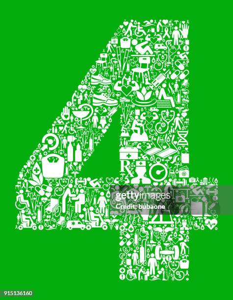 number 4 garden and gardening vector icon pattern - senior exercise machine stock illustrations