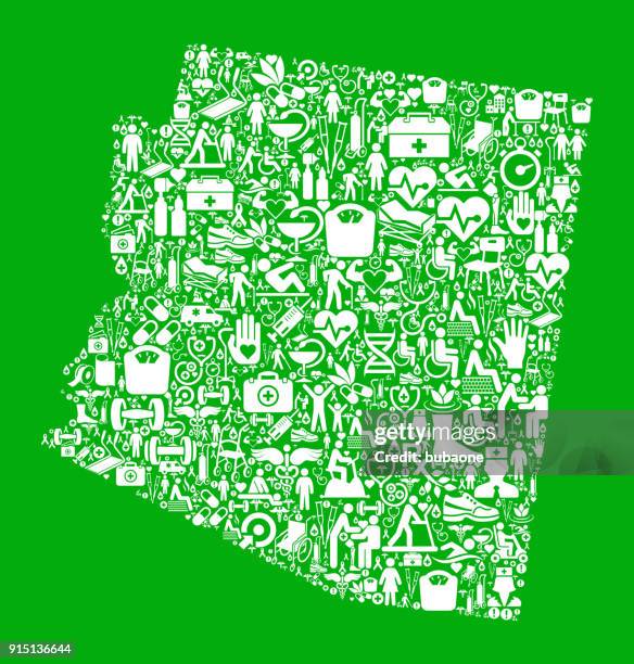 arizona garden and gardening vector icon pattern - senior exercise machine stock illustrations