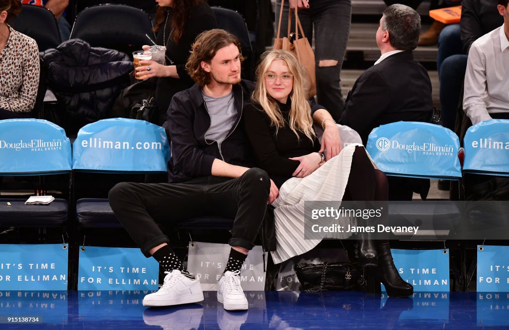 Celebrities Attend The New York Knicks Vs Milwaukee Bucks Game