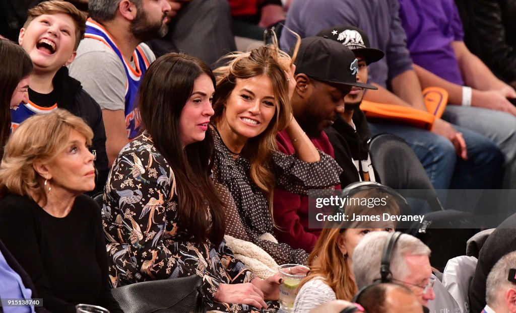 Celebrities Attend The New York Knicks Vs Milwaukee Bucks Game