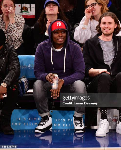 Michael Che attends the New York Knicks vs Milwaukee Bucks game at Madison Square Garden on February 6, 2018 in New York City.