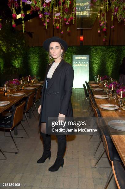 Singer Sophie Auster attends the RUFFINO Wines + DANNIJO "Always Sparkling" Dinner on February 6, 2018 in New York City.