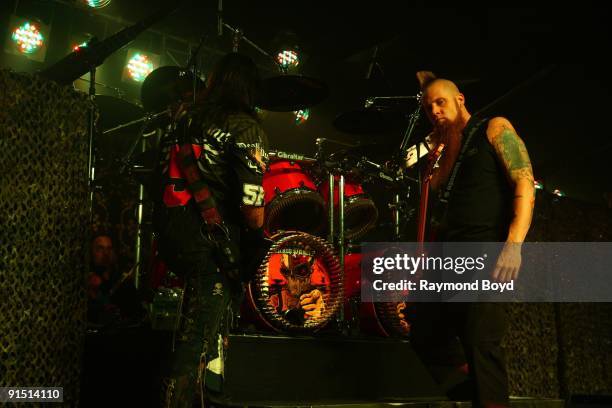 Jason Hook and Matt Snell of Five Finger Death Punch performs at V Live in Chicago, Illinois on October 03, 2009.