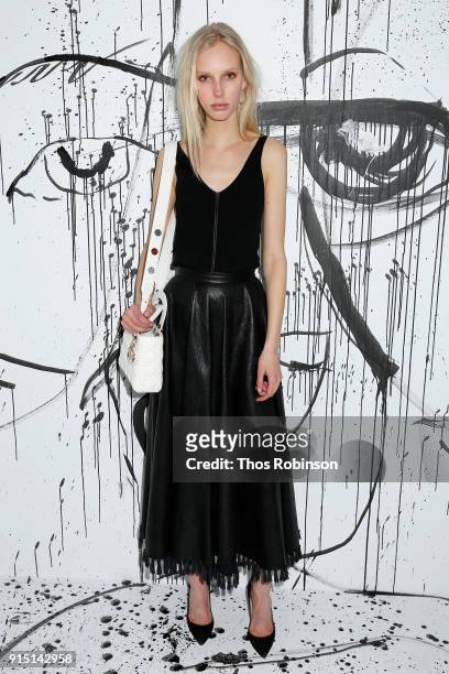 Jessie Bloemendaal attends the Dior Spring-Summer 2018 Collection launch event at Milk Garage on February 6, 2018 in New York City.