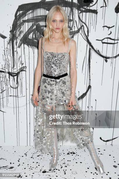 Sasha Pivovarova attends the Dior Spring-Summer 2018 Collection launch event at Milk Garage on February 6, 2018 in New York City.
