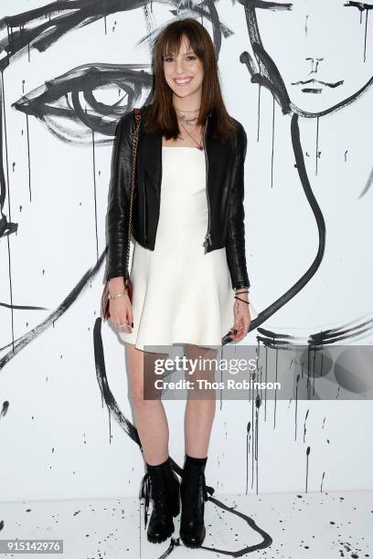 Eleanor Lambert attends the Dior Spring-Summer 2018 Collection launch event at Milk Garage on February 6, 2018 in New York City.