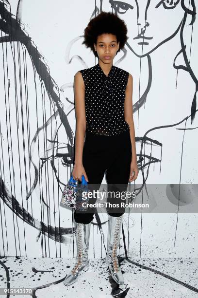 Manuela Sanchez attends the Dior Spring-Summer 2018 Collection launch event at Milk Garage on February 6, 2018 in New York City.