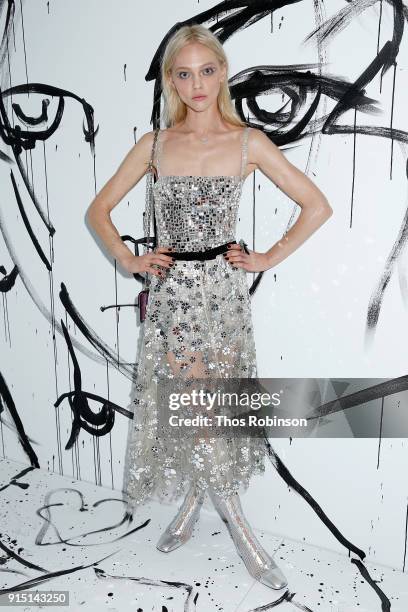 Sasha Pivovarova attends the Dior Spring-Summer 2018 Collection launch event at Milk Garage on February 6, 2018 in New York City.