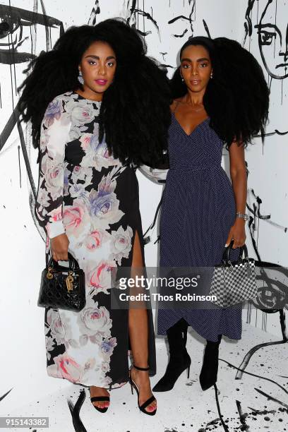 Wonder and Cipriana Quann attend the Dior Spring-Summer 2018 Collection launch event at Milk Garage on February 6, 2018 in New York City.