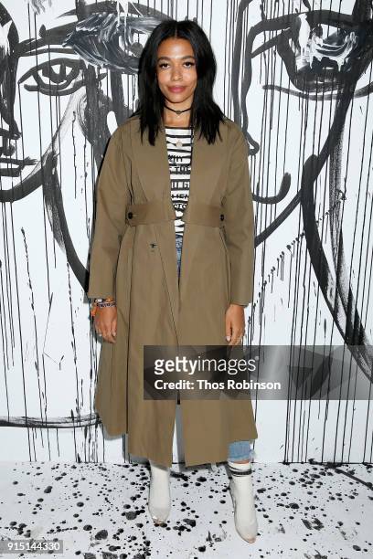 Aurora James attends the Dior Spring-Summer 2018 Collection launch event at Milk Garage on February 6, 2018 in New York City.